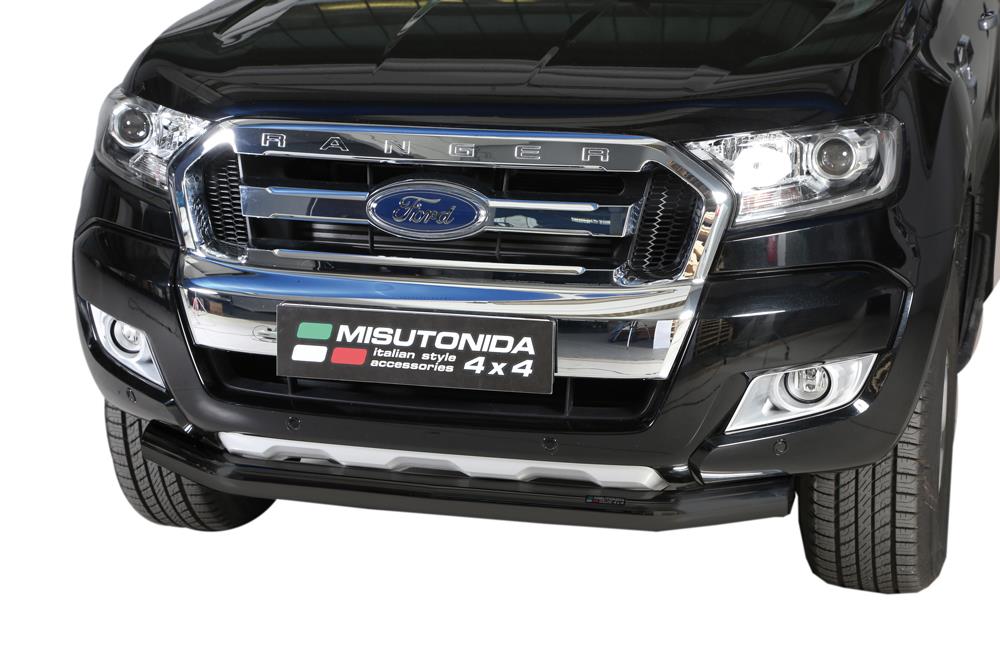Tube Protection Avant Inox Noir Ø 76 Ford Ranger 2012/2015