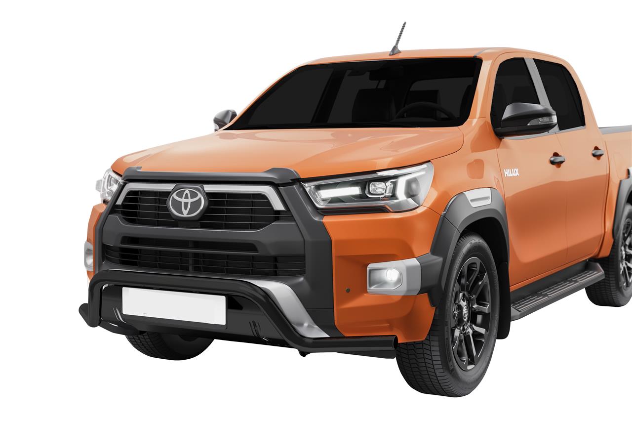Tube Protection Avant Inox Ø 63 Toyota Hilux 2019+ Thermolaque Noir