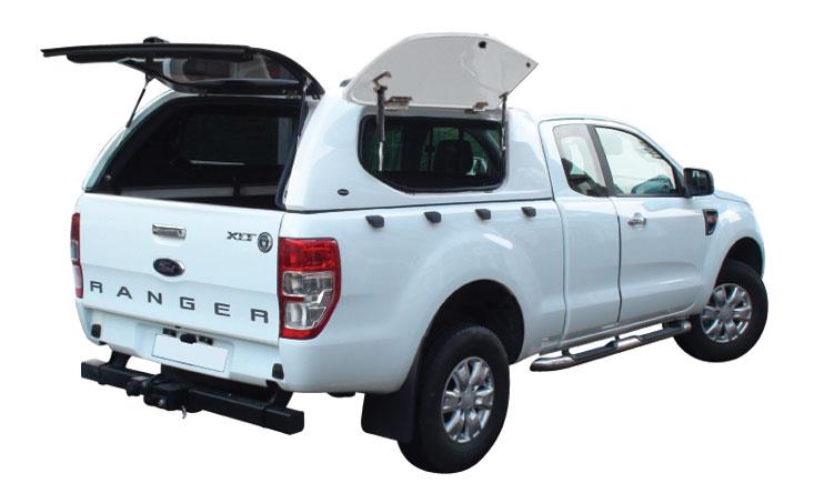 Hard Top Sline Gls Sp Ford Ranger 2012+ Double Cab Portes Laterales Papillons Blanc 7Vta