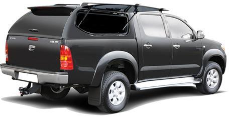 Hard Top Sline Sv Toyota Hilux/vigo 2005/2015 Double Cab Vitres Laterales Papillons Gris 1G3