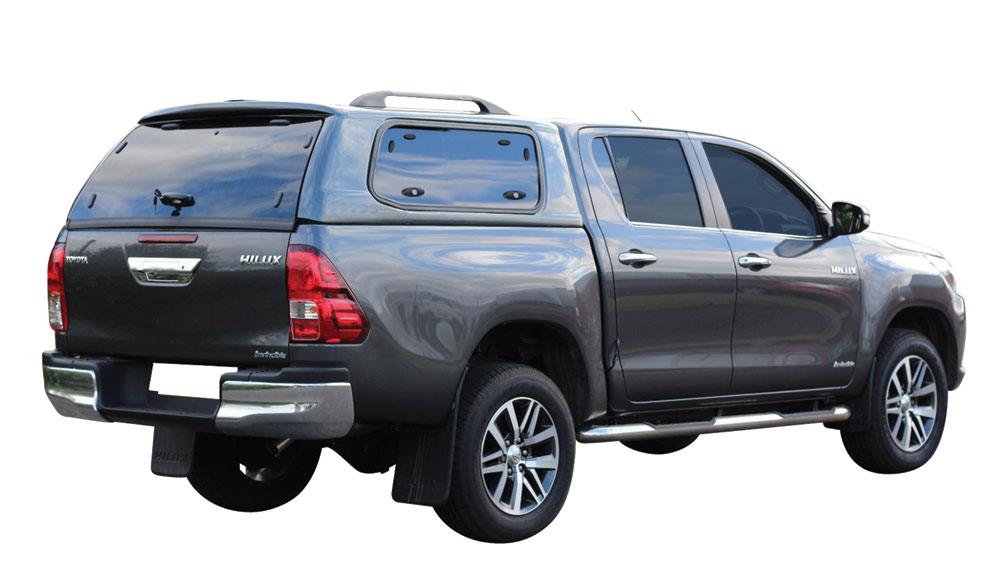 Hard Top Sline Sv Toyota Hilux 2016+ Extra Cab Vitres Laterales Papillons Noir 218