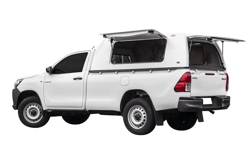 Hard Top Toit Haut Utilitaire Toyota Hilux 2016+ Simple Cab Avec Ouvertures