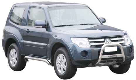 Tubes Marche Pieds Radial Inox Ø76 Mitsubishi Pajero Did 2007+ 3P